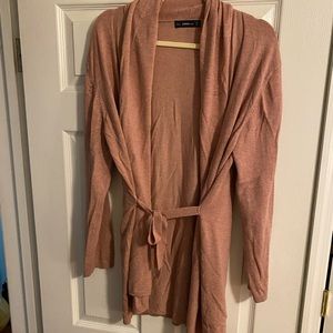 Zara Dusty Rose Cardigan with Belt